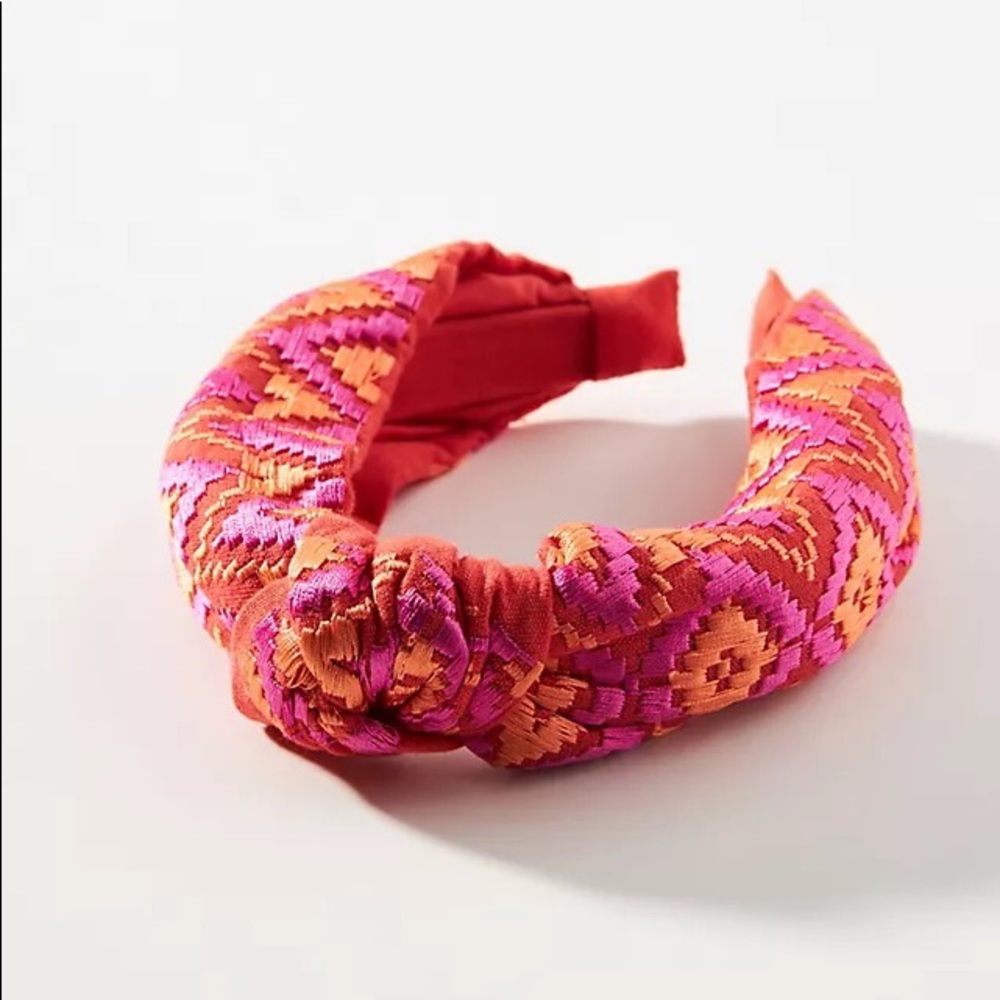 Anthropologie Lita Knot Headband Pink Orange